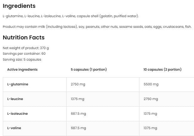 BCAA + glutamine 5500 mg - 150 capsules