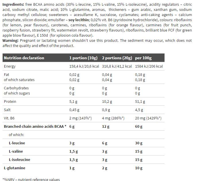 BCAA XPLODE - 280 grammes