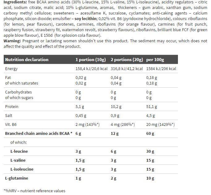 Sachets de poudre BCAA Xplode 40 sachets