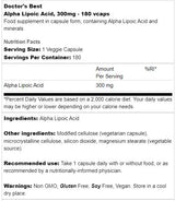 Meilleure acide lipoïque alpha 300 mg - 180 capsules