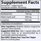 Meilleure benfotiamine 150 mg + acide lipoïque alpha 300 mg - 60 capsules