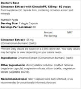 Meilleur extrait de cannelle avec Cinnulinpf 125 mg - 60 capsules