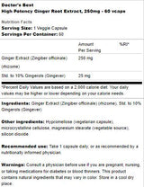 Meilleur extrait de racine de gingembre 250 mg | Puissance élevée - 60 capsules