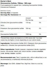 Meilleure sulfate de glucosamine 750 mg - 180 capsules