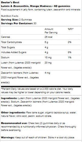 Meilleurs gummies de lutéine et de zeaxanthine - 60 gummies