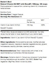 Meilleure vitamine naturelle K2 MK-7 100 MCG - 60 capsules