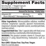 Meilleure vitamine naturelle K2 MK-7 45 MCG - 180 capsules