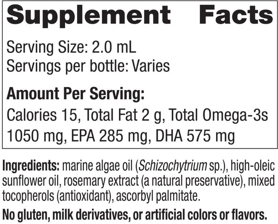 Dha de bébé | 1050 mg oméga-3 Végétarien - 30 ml
