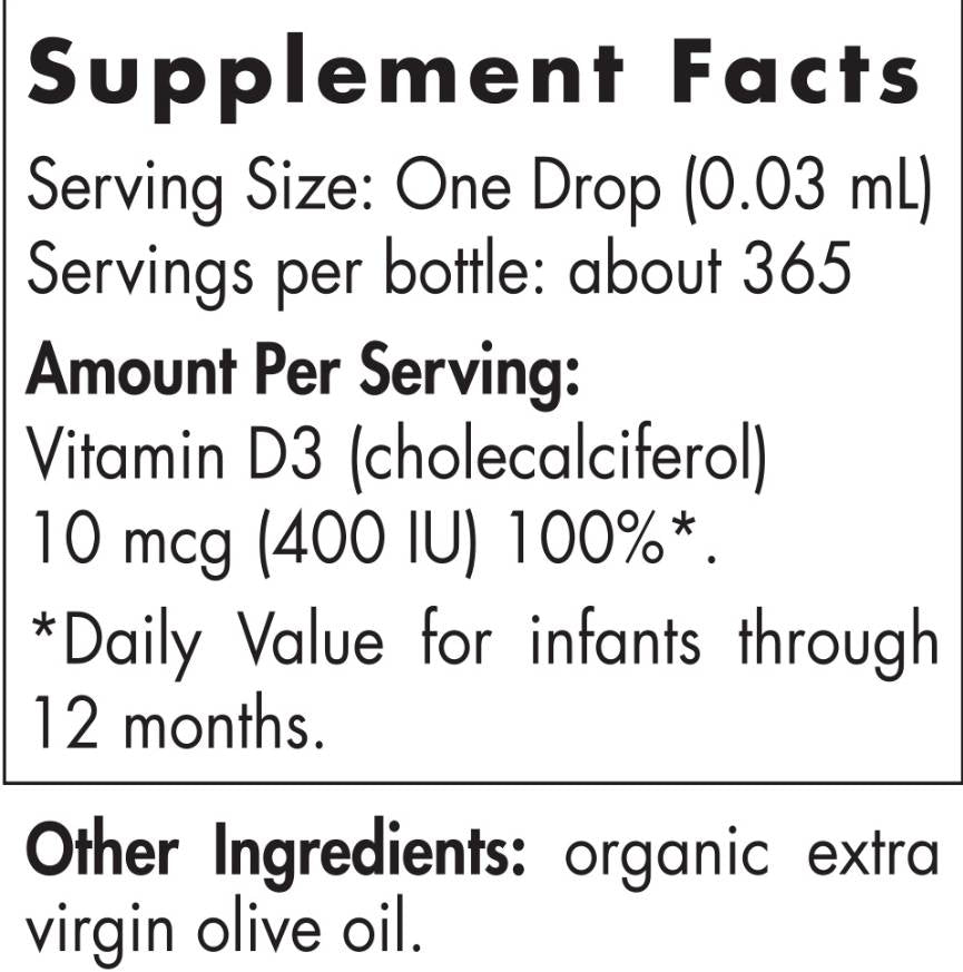 Vitamine D3 400 UI de bébé - 11 ml