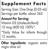 Vitamine D3 400 UI de bébé - 11 ml