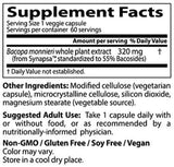Bacopa avec Synapsa 320 mg - 60 capsules