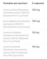 Support rénal à base de plantes | Soulées urinaires saines - 120 capsules