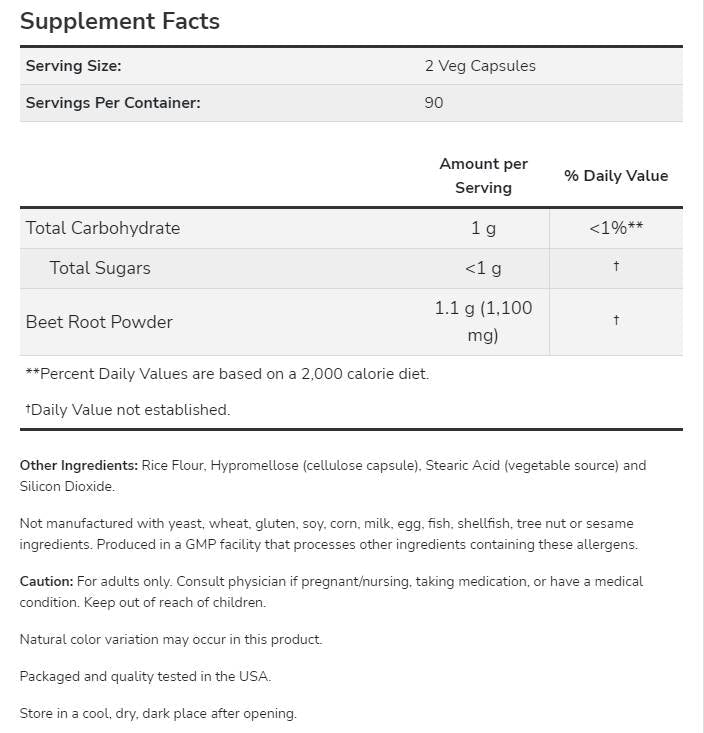 Racine de betterave 550 mg - 180 capsules