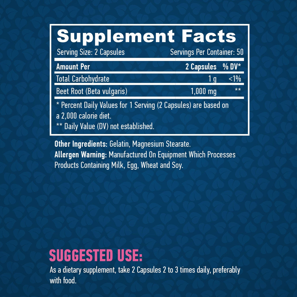Root de betterave/bêta vulgaris/500 mg/100 Caps