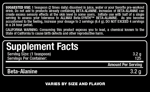 Bêta alanine - 400 grammes