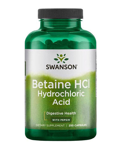 Betaine HCl Hydrochloric Acid avec pepsine - 250 capsules