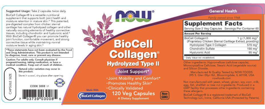 Collagène biocell/type II hydrolysé - 120 capsules