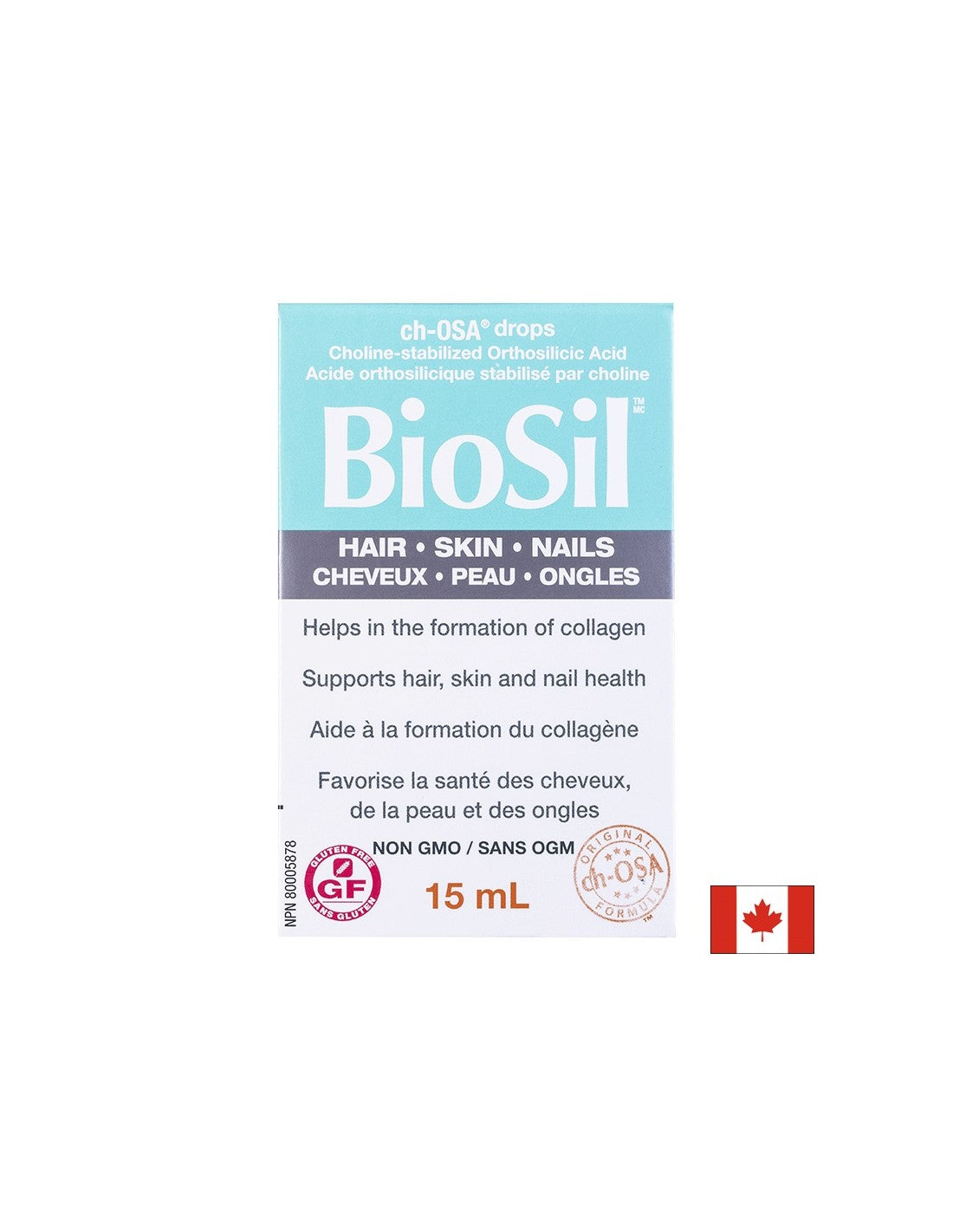 BioSil™ Cheveux, Peau et Ongles 15 ml x 30 doses quotidiennes <tc>Natural Factors</tc>
