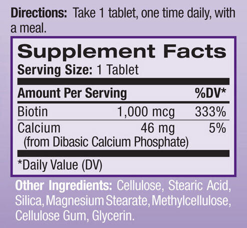 Biotine 1000 mcg./100 onglets.