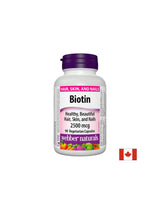 Biotine/Biotine, 2500 µg, 90 gélules <tc>Webber Naturals</tc>