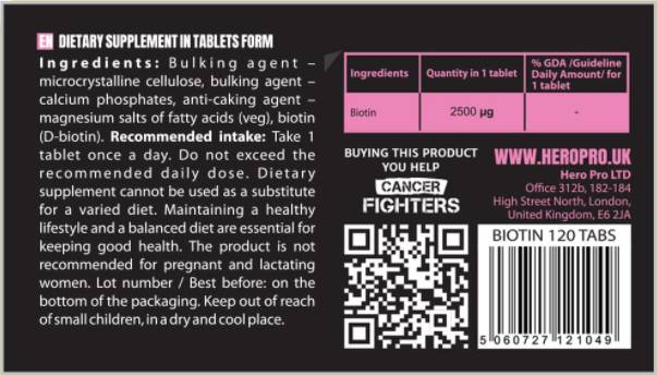 Biotine 2500 MCG 120 comprimés