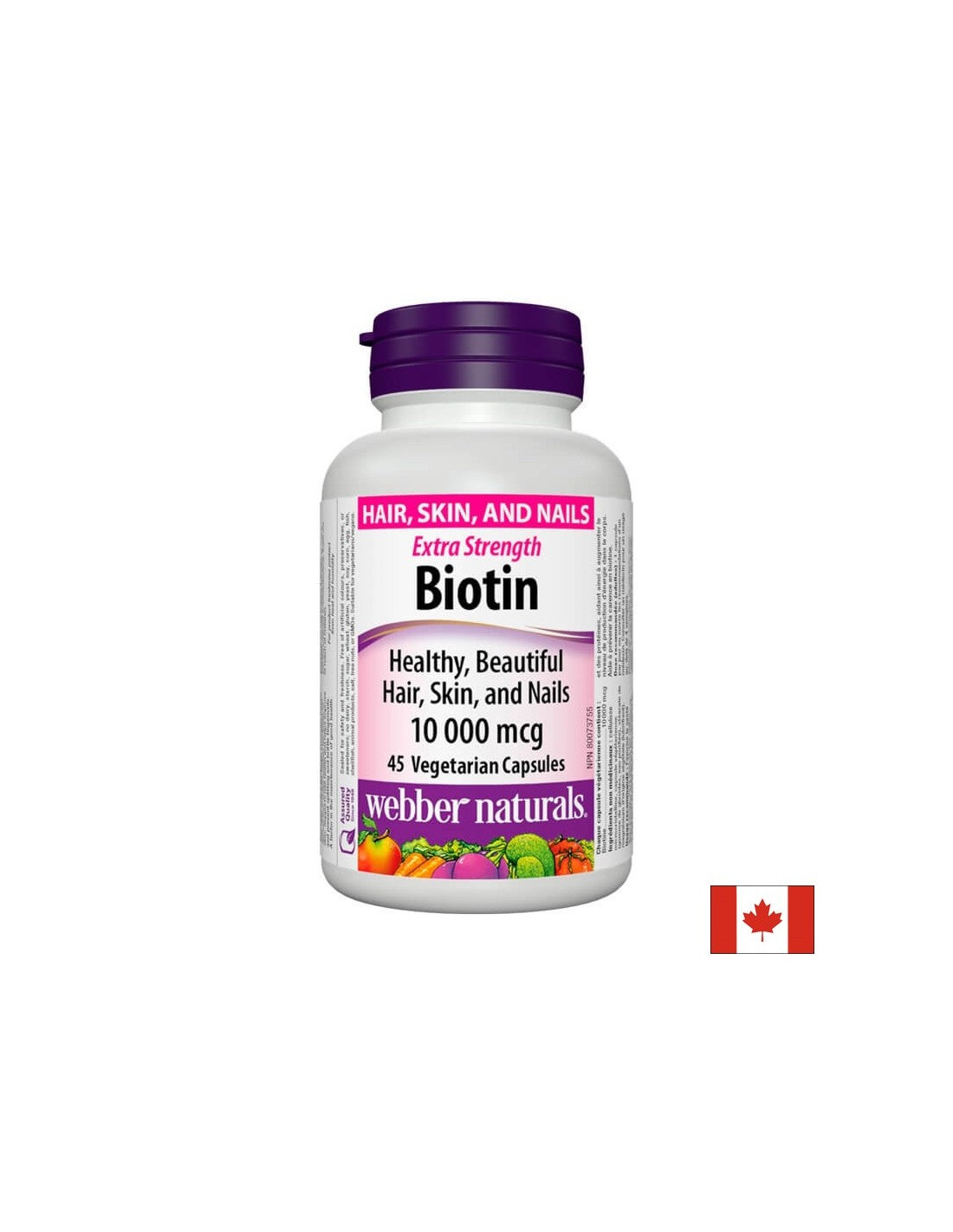 Biotine Extra Fort/Biotine extra fort, 10 000 mcg, 45 capsules <tc>Webber Naturals</tc>