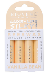 Baume à lèvres avec cire d'abeille et vanille - sensation veloutée - 4 pièces