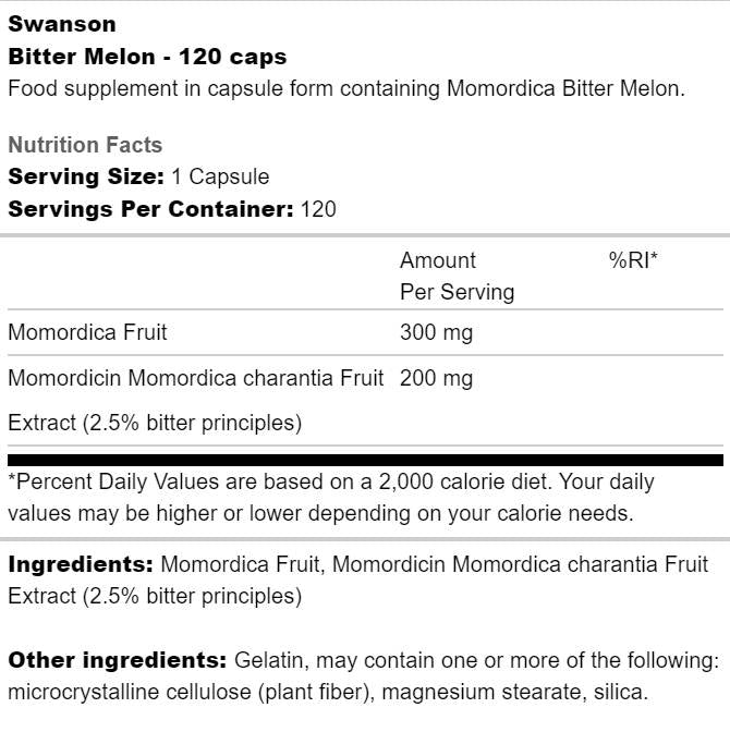 Extrait de melon amer 500 mg 120 capsules