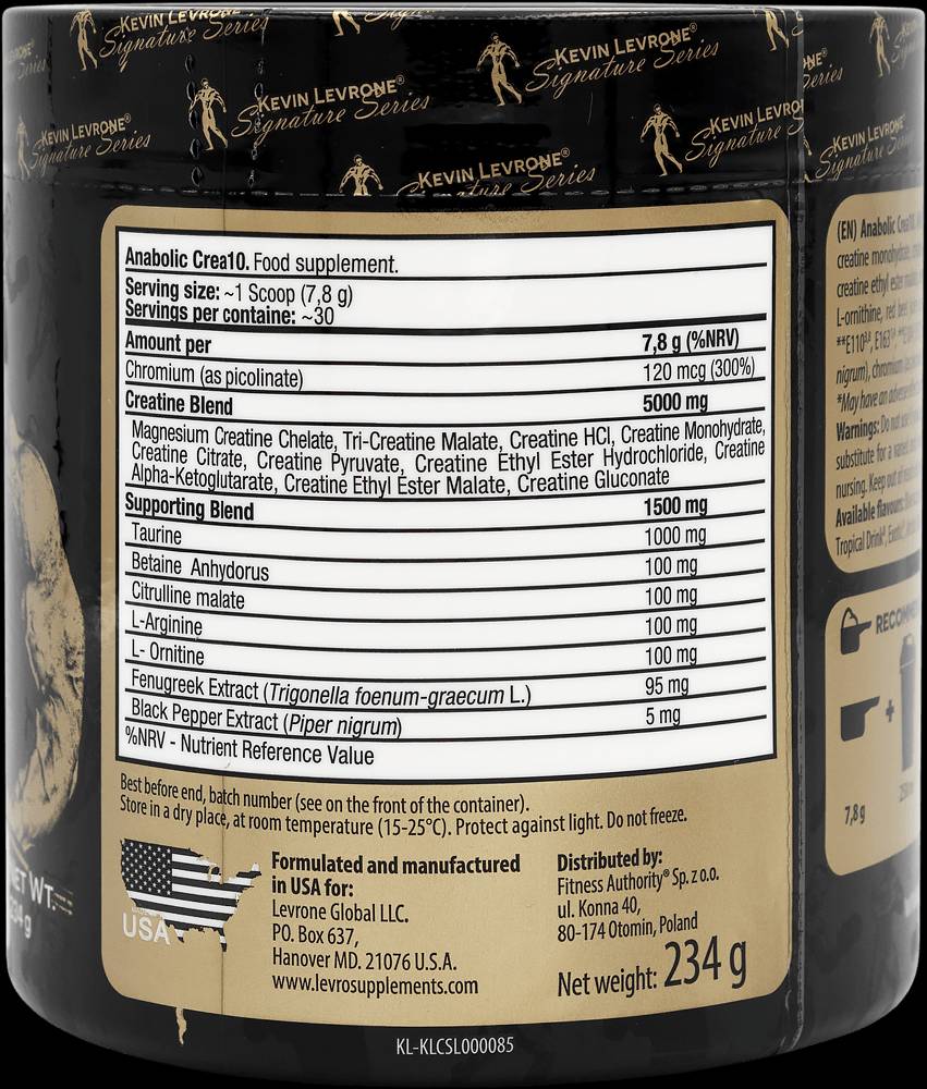 Ligne noire/Crea anabolique 10 - 234 grammes