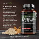 Complexe de racine de maca noire 5000 mg/180 capsules, 180 jours/ <tc>Nutravita</tc>