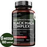 Complexe de racine de maca noire 5000 mg/180 capsules, 180 jours/ <tc>Nutravita</tc>