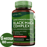 Complexe de racine de maca noire 5000 mg/180 capsules, 180 jours/ <tc>Nutravita</tc>