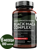 Complexe de racine de maca noire 5000 mg/180 capsules, 180 jours/ <tc>Nutravita</tc>