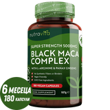 Complexe de racine de maca noire 5000 mg/180 capsules, 180 jours/ <tc>Nutravita</tc>