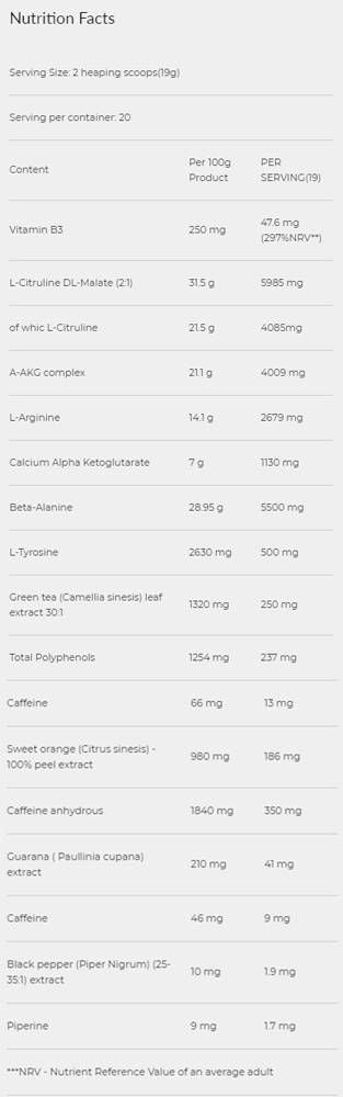 Blood and Guts Sachets/New Age of Pre-Workout - 19 grammes