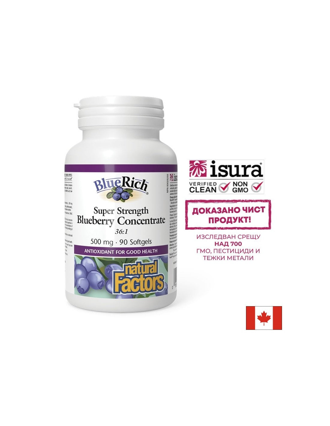 Super résistance Concentré de myrtille 36: 1 500 mg - 90 capsules de gel