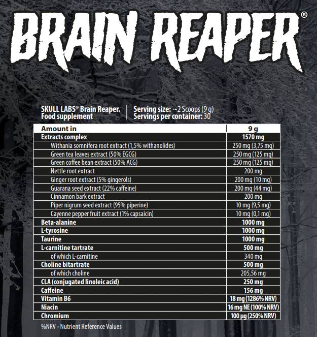 Brain Reaper | Brûleur thermogène pré-entraînement - 270 grammes