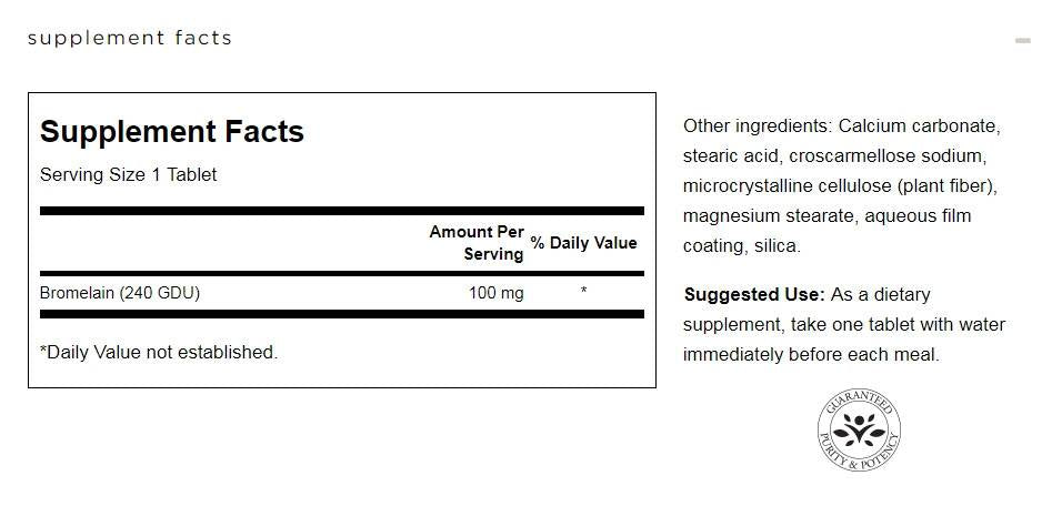 Bromelain 100 mg - 100 comprimés
