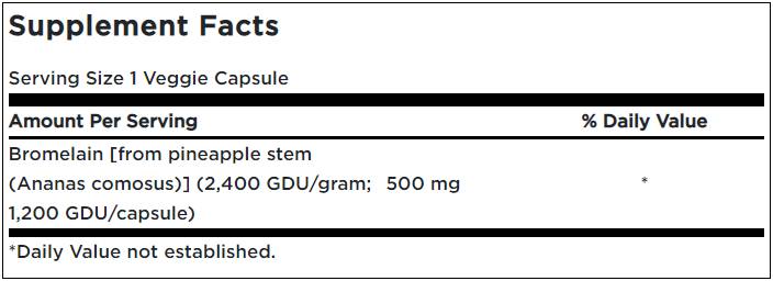 Bromélaïne 500 mg/1200 GDU - 60 e<tc>XTEND</tc>capsules à libération prolongée