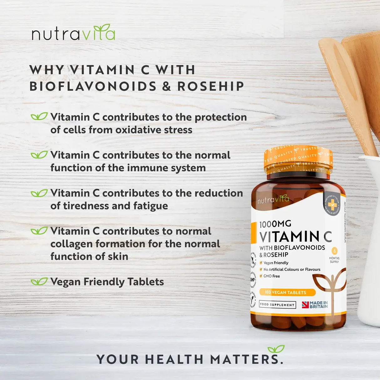 Vitamine C 1000 mg avec bioflavonoïdes et cynorhodon 180 <tc>Nutravita</tc> comprimés