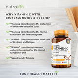Vitamine C 1000 mg avec bioflavonoïdes et cynorhodon 180 <tc>Nutravita</tc> comprimés