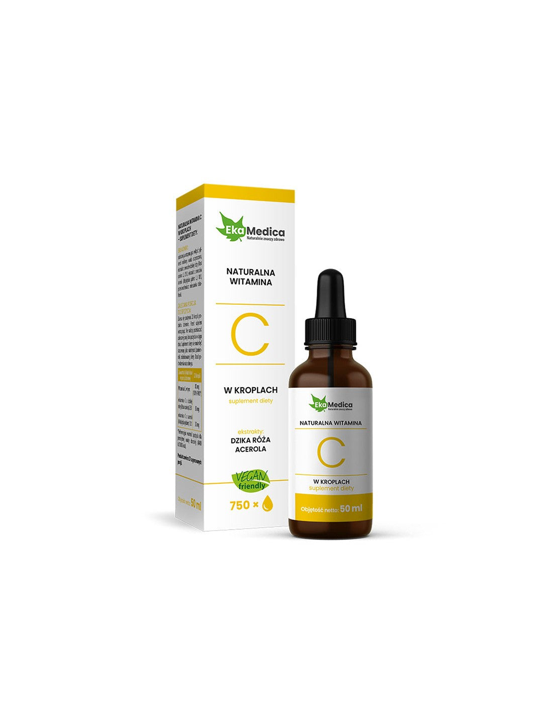Vitamine C naturel 80 mg gouttes, 50 ml d'Ekamedica