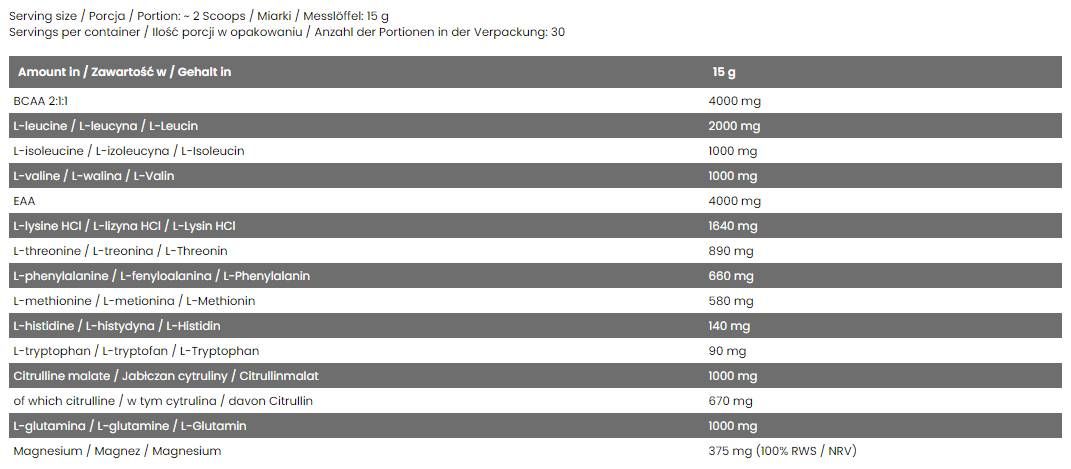 Complexe amino/eaa parfait - 450 grammes