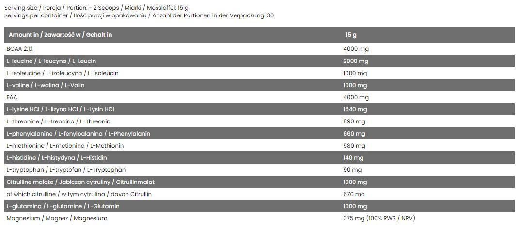 Complexe amino/eaa parfait - 15 grammes
