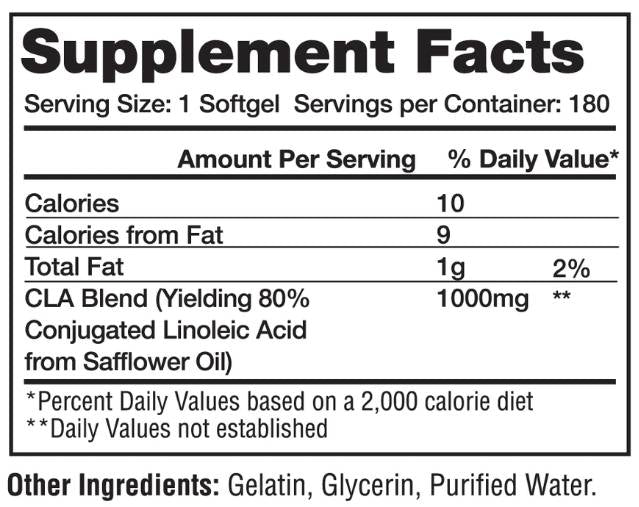 CLA 1000 mg 180 capsules de gel