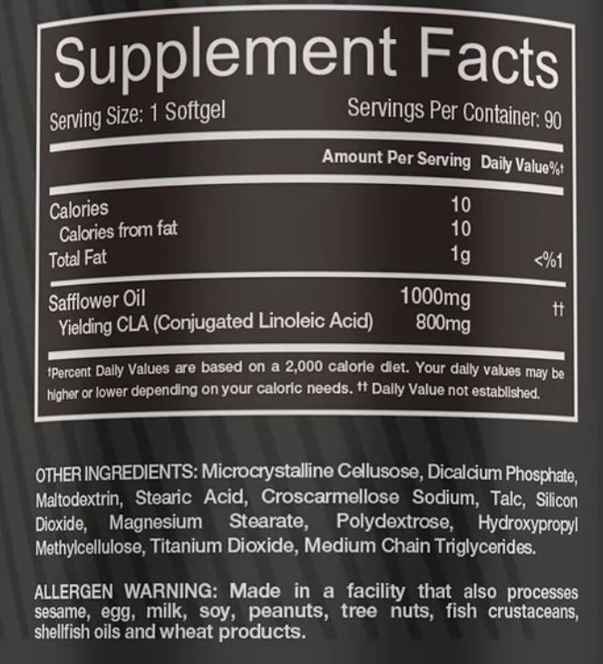 CLA 1000 mg 90 capsules de gel