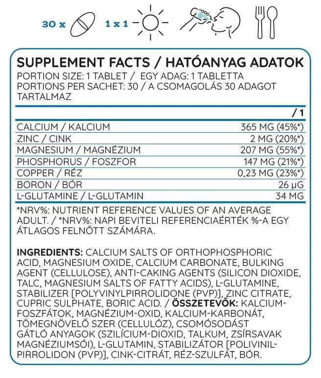 CA/Zn/Mg | Formule de zinc de magnésium de calcium - 30 comprimés