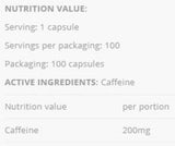 Cafeine 200 Power - 100 capsules