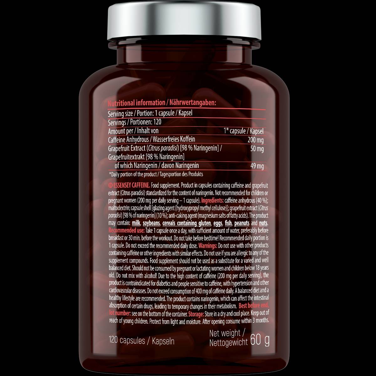 Cafeine 200 mg - 120 capsules
