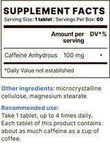 Cafeine BP 100 mg - 60 comprimés